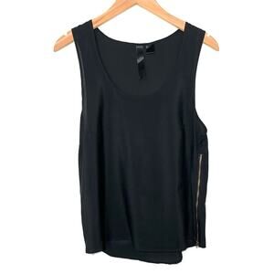 Petticoat Alley Black Side Zipper Tank Top Size Large